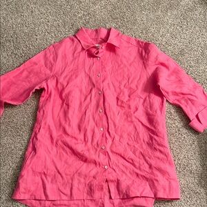 Vibrant Pink Women's Button Down Shirt